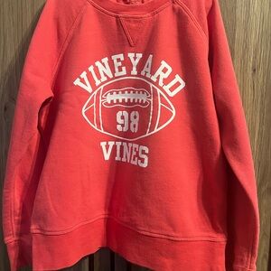 Vineyard Vines Boy’s Red Crewneck with Football Graphic